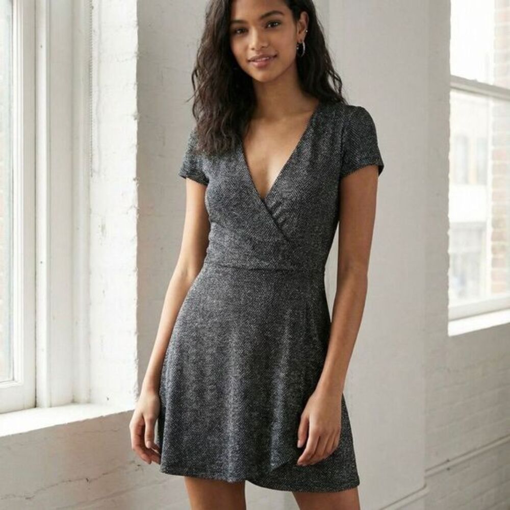 ZARA Knit Metallic Romper Size L | Black Silver
